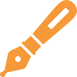遺言書作成サポートを表すオレンジ色のペンのアイコン